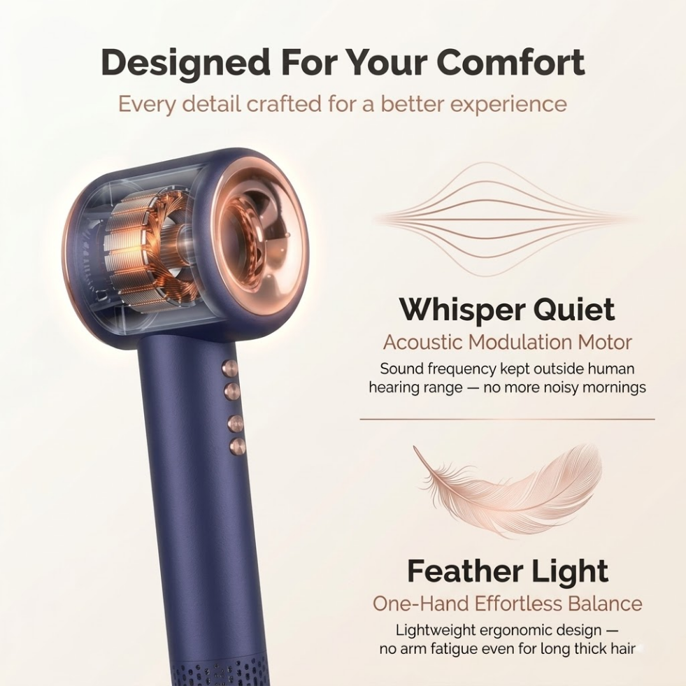 AEROVELLA Smart Ionic Hair Dryer – Frizz Free Hair